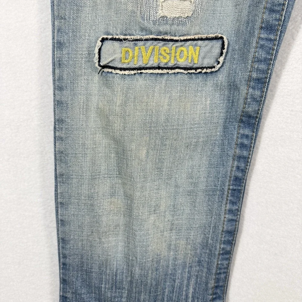 Diesel Jeans Mens 26x34 Straight Leg Elastic Waist Division Patch Vintage Rare‎